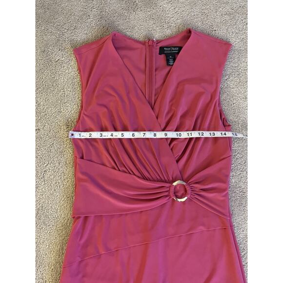 White House Black Market Dress Size 10 Hot Pink instantly slimming knee length - Picture 4 of 6